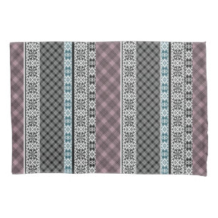 Schwarz-Weiß-Patchwork-Spitze Kissenbezug
