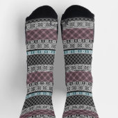 Schwarz-Weiß-Patchwork-Spitze Socken (Oben)