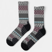 Schwarz-Weiß-Patchwork-Spitze Socken (Links)