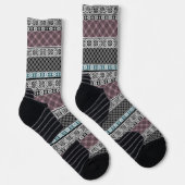 Schwarz-Weiß-Patchwork-Spitze Socken (Rechts)