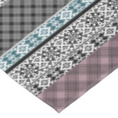 Schwarz-Weiß-Patchwork-Spitze Tischdecke (Schrägansicht)