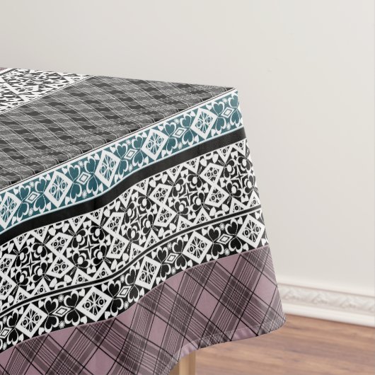 Schwarz-Weiß-Patchwork-Spitze Tischdecke (Beispiel)