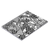 Schwarz-Weiß-Patchworkmuster 03 Notizblock (Linke Seite)
