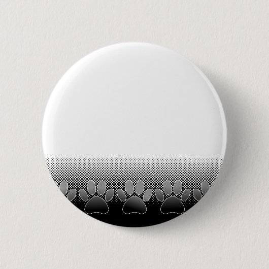Schwarz-Weiß-Paws-Hintergrund Button (Vorderseite)