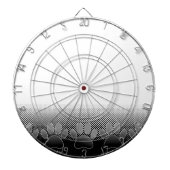 Schwarz-Weiß-Paws-Hintergrund Dartscheibe (vorne)