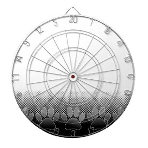 Schwarz-Weiß-Paws-Hintergrund Dartscheibe