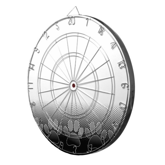 Schwarz-Weiß-Paws-Hintergrund Dartscheibe (Vorderseite rechts)