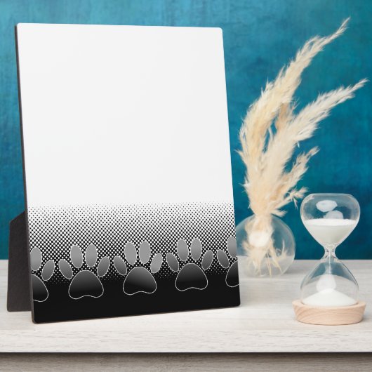 Schwarz-Weiß-Paws-Hintergrund Fotoplatte (Seite)