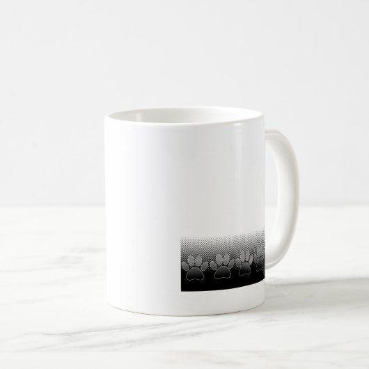 Schwarz-Weiß-Paws-Hintergrund Kaffeetasse (VorderseiteRechts)