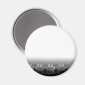 Schwarz-Weiß-Paws-Hintergrund Magnet (Vorderseite/Rückseite)