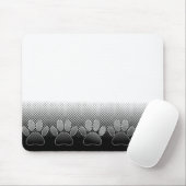 Schwarz-Weiß-Paws-Hintergrund Mousepad (Mit Mouse)