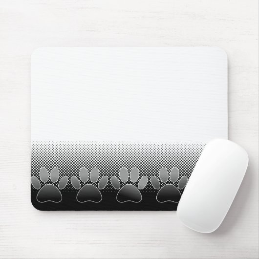 Schwarz-Weiß-Paws-Hintergrund Mousepad (Mit Mouse)