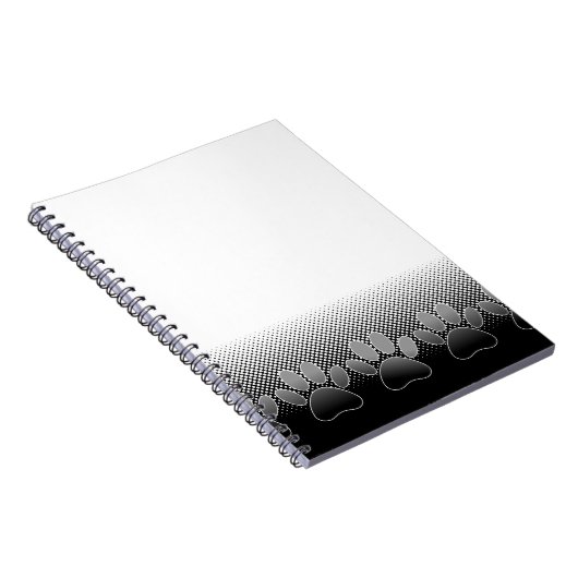 Schwarz-Weiß-Paws-Hintergrund Notizblock (Rechte Seite)