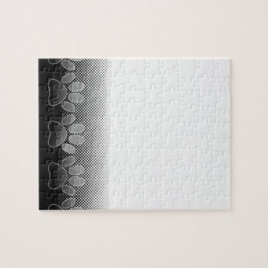 Schwarz-Weiß-Paws-Hintergrund Puzzle (Horizontal)