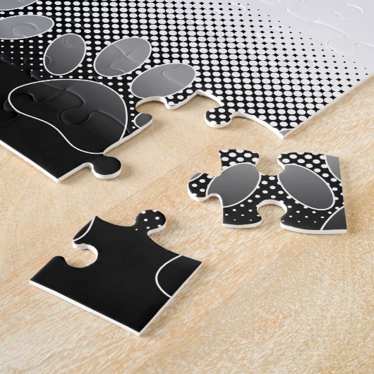 Schwarz-Weiß-Paws-Hintergrund Puzzle (Seite)