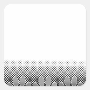 Schwarz-Weiß-Paws-Hintergrund Quadratischer Aufkleber
