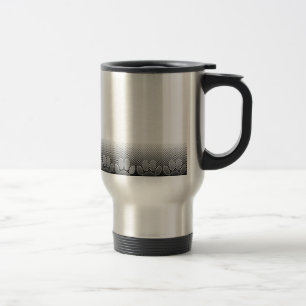 Schwarz-Weiß-Paws-Hintergrund Reisebecher