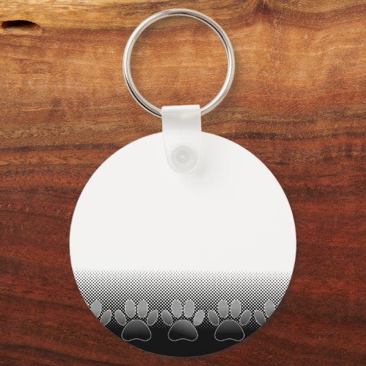 Schwarz-Weiß-Paws-Hintergrund Schlüsselanhänger (Vorderseite)