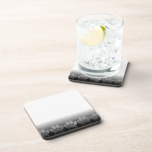 Schwarz-Weiß-Paws-Hintergrund Untersetzer (Rechte Seite)