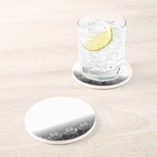 Schwarz-Weiß-Paws-Hintergrund Untersetzer (Seite)