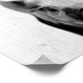 Schwarz-Weiß-Peekaboo Piglet Minimalistisches Kind Poster (Ecke)