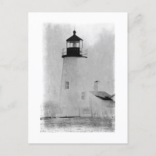 Schwarz-Weiß-Pemaquid-Leuchtturm in Maine Postkarte