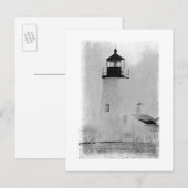 Schwarz-Weiß-Pemaquid-Leuchtturm in Maine Postkarte (Vorne/Hinten)