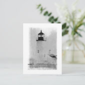 Schwarz-Weiß-Pemaquid-Leuchtturm in Maine Postkarte (Stehend Vorderseite)