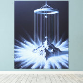 Schwarz-Weiß-Pendel-Stretchkanvas drucken Leinwanddruck (Insitu (Holzboden))