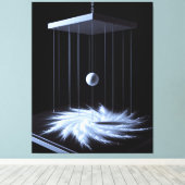 Schwarz-Weiß-Pendel-Stretchkanvas drucken Leinwanddruck (Insitu (Holzboden))