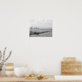 Schwarz-Weiß-Pensacola-Strand Poster (Küche)