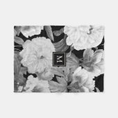 Schwarz-Weiß-Peongram Fleecedecke (Vorderseite (Horizontal))