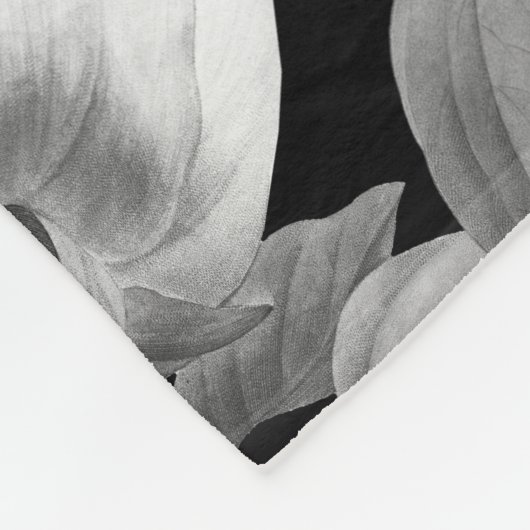 Schwarz-Weiß-Peongram Fleecedecke (Ecke)