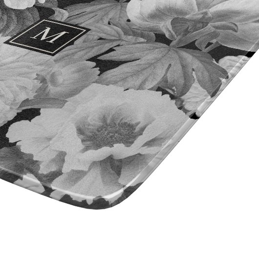 Schwarz-Weiß-Peongram Schneidebrett (Ecke)