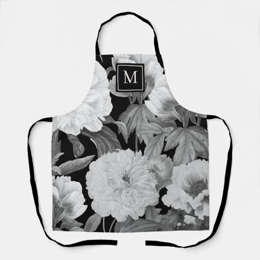 Schwarz-Weiß-Peongram Schürze (Vorderseite)