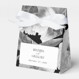 Schwarz-Weiß-Peonies-Hochzeit Geschenkschachtel
