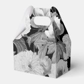 Schwarz-Weiß-Peonies-Hochzeit Geschenkschachtel (Rückseite)