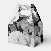 Schwarz-Weiß-Peonies-Hochzeit Geschenkschachtel (Rückseite)