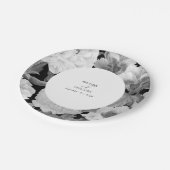 Schwarz-Weiß-Peonies-Hochzeit Pappteller (Schrägansicht)