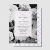 Schwarz-Weiß-Peonies-Hochzeit Pergament Einladungen (Versetzt (Einladung))