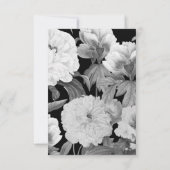Schwarz-Weiß-Peonies-Hochzeit RSVP Karte (Rückseite)