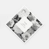 Schwarz-Weiß-Peonies-Hochzeit Serviette (Ecke)