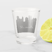 Schwarz-Weiß-Peoria Illinois Skyline Schnapsglas (Rückseite)