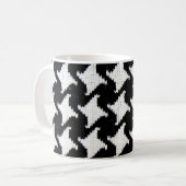 Schwarz-Weiß-Pepita Kaffeetasse (Vorderseite Links)