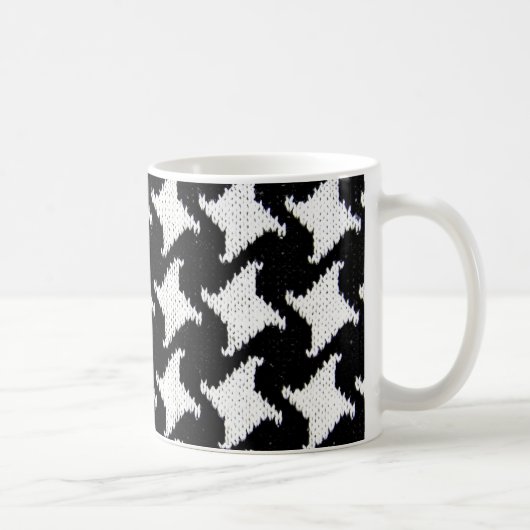 Schwarz-Weiß-Pepita Kaffeetasse (Rechts)