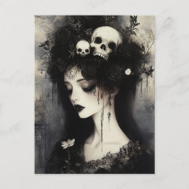 Schwarz-Weiß-Persephone-Königin der Unterwelt Postkarte