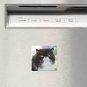 Schwarz-Weiß-Perserkatzenmagnet Magnet (In Situ (Geschirrspüler))