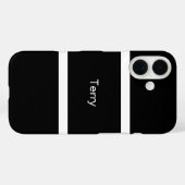 Schwarz-Weiß-Personalisiert Case-Mate iPhone Hülle (Rückseite (Horizontal))
