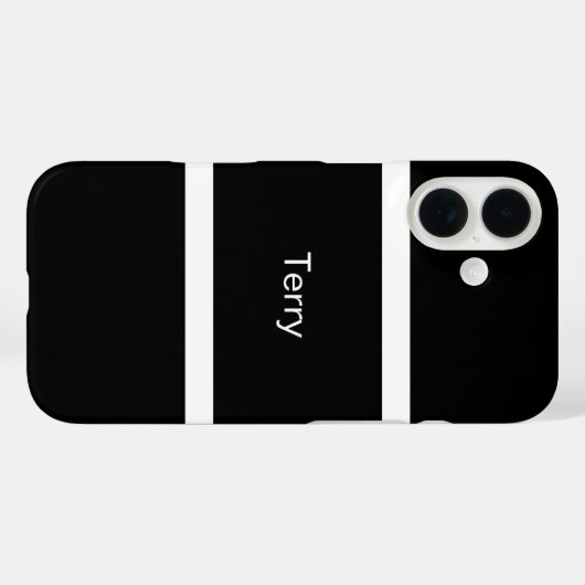 Schwarz-Weiß-Personalisiert Case-Mate iPhone Hülle (Rückseite (Horizontal))