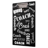 Schwarz-Weiß Personalisiert Coach Geschenk Name Ku Klemmbrett (Links)